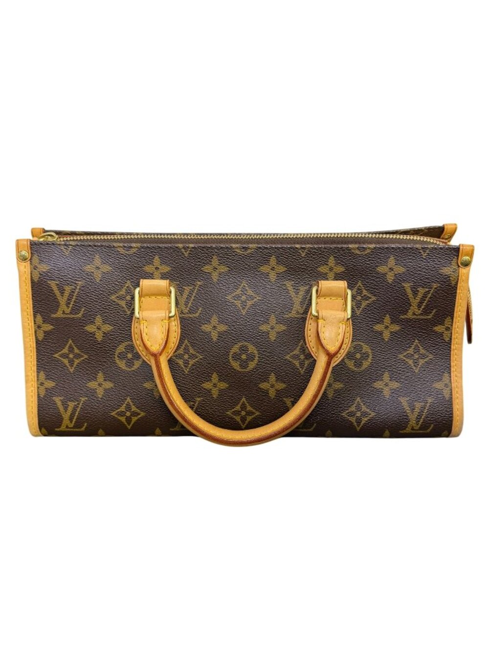 Louis Vuitton 2005 Popincourt Handbag Monogram Canvas Brown & Tan Gold-Tone Hard